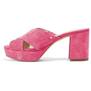 Cross Strap Platform Chunky Heel Mules